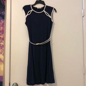 Calvin Klein fit and flare navy blue dress
